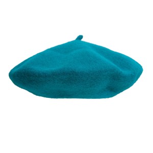 100% Wool beret with antenna - Turquoise