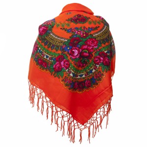 Polish Folk Scarf - Orange
