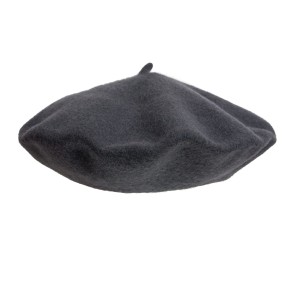 100% Wool beret with antenna - Steel