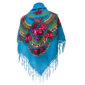 Polish Folk Scarf - Turquoise