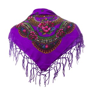Polish Folk Scarf - Purple