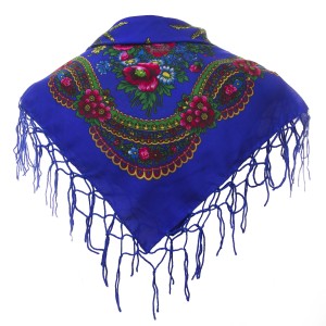 Polish Folk Scarf - Royal blue