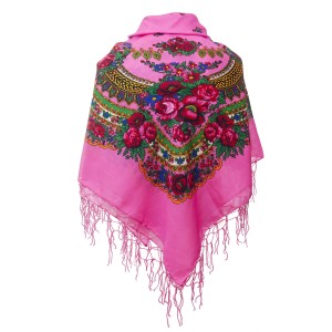 Polish Folk Scarf - Pink
