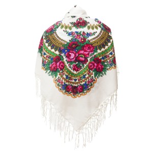 Polish Folk Scarf - White