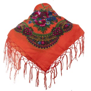 Polish Folk Scarf - Orange