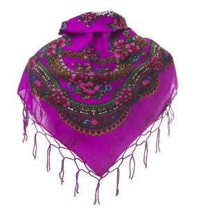 Polish Folk Scarf - Fuxia