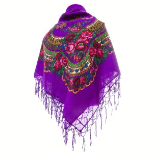 Polish Folk Scarf - Purple