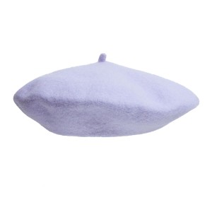100% Wool beret with antenna - Light purple