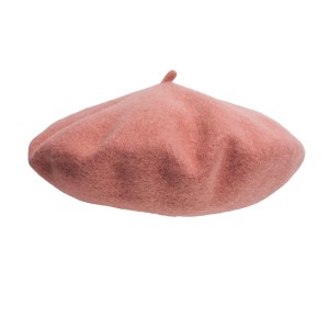 100% Wool beret with antenna - Nude & Pink