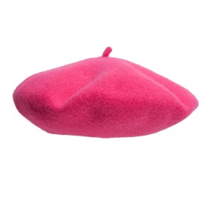 100% Wool beret with antenna - Pink