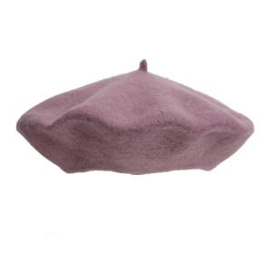 100% Wool beret with antenna - Dirty pink