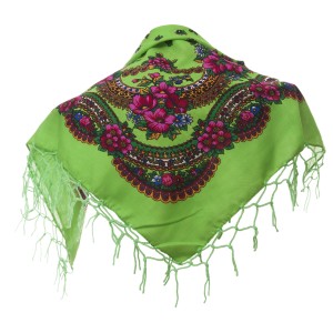 Polish Folk Scarf - Light strong green
