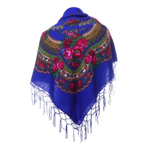Polish Folk Scarf - Royal blue
