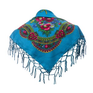 Polish Folk Scarf - Turquoise