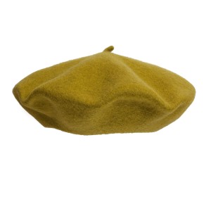 100% Wool beret with antenna - Olive