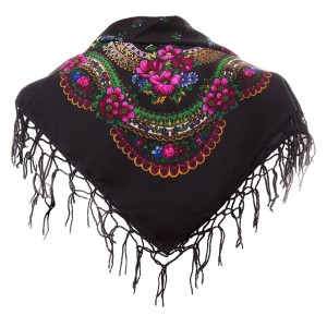 Polish Folk Scarf - Black 