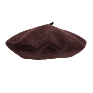100% Wool beret with antenna - Brown
