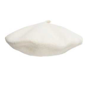 100% Wool beret with antenna - Ecru