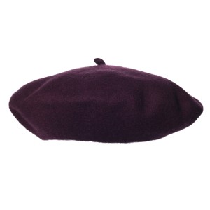 100% Wool beret with antenna - Burgundy