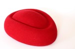 Pillbox boat fascinator - Ferrari red