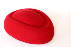 Pillbox boat fascinator - Ferrari red