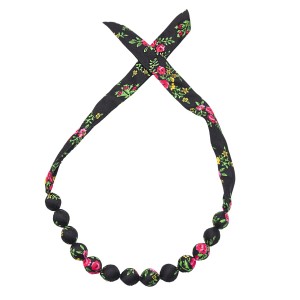 Folk necklace corals - Black