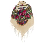 Polish Folk Scarf - Ecru