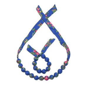 Set folk handame  bracelet and necklace - Blue
