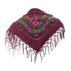 Polish Folk Scarf - Bordeaux