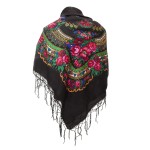 Polish Folk Scarf - Black