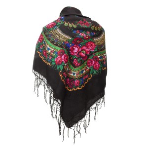 Polish Folk Scarf - Black