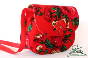 Folk shoulder bag - medium - Red