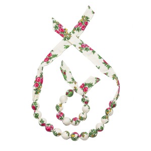 Set folk handame  bracelet and necklace - White