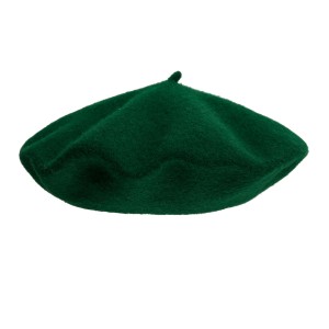 100% Wool beret with antenna - Bottle Green